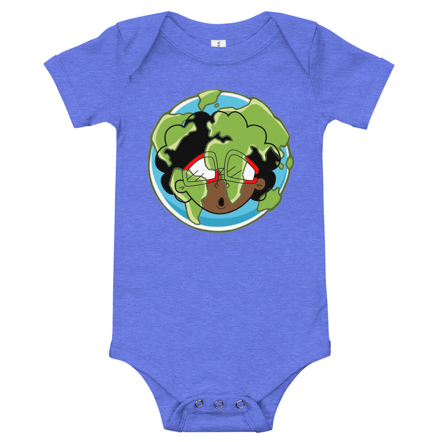 The Only Child 1983 Bighead Earth Day Logo Baby short sleeve one piece