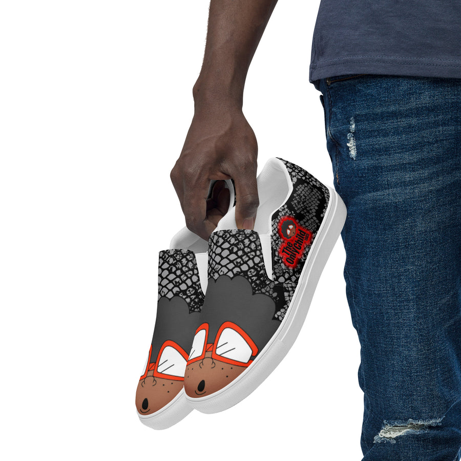 The Only child 1983 Bighead Snake Print Men’s slip-on canvas shoes
