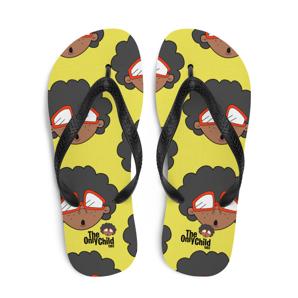 The Only Child 1983 Monogram Bighead Logo Flip-Flops (YELLOW)