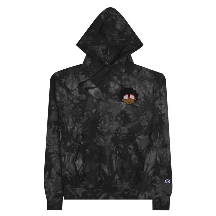 The Only Child 1983 X Champion Bighead Logo Left Chest Unisex tie-dye hoodie