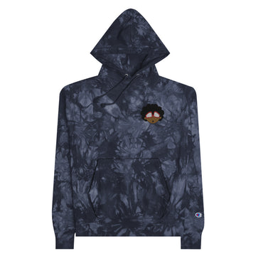 The Only Child 1983 X Champion Bighead Logo Left Chest Unisex tie-dye hoodie