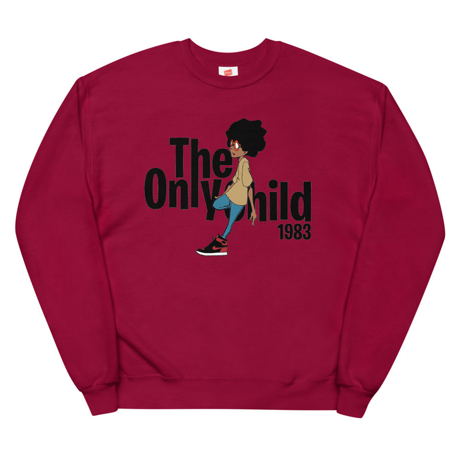 The Only Child 1983 Regg in Bred 1’s Unisex fleece sweatshirt
