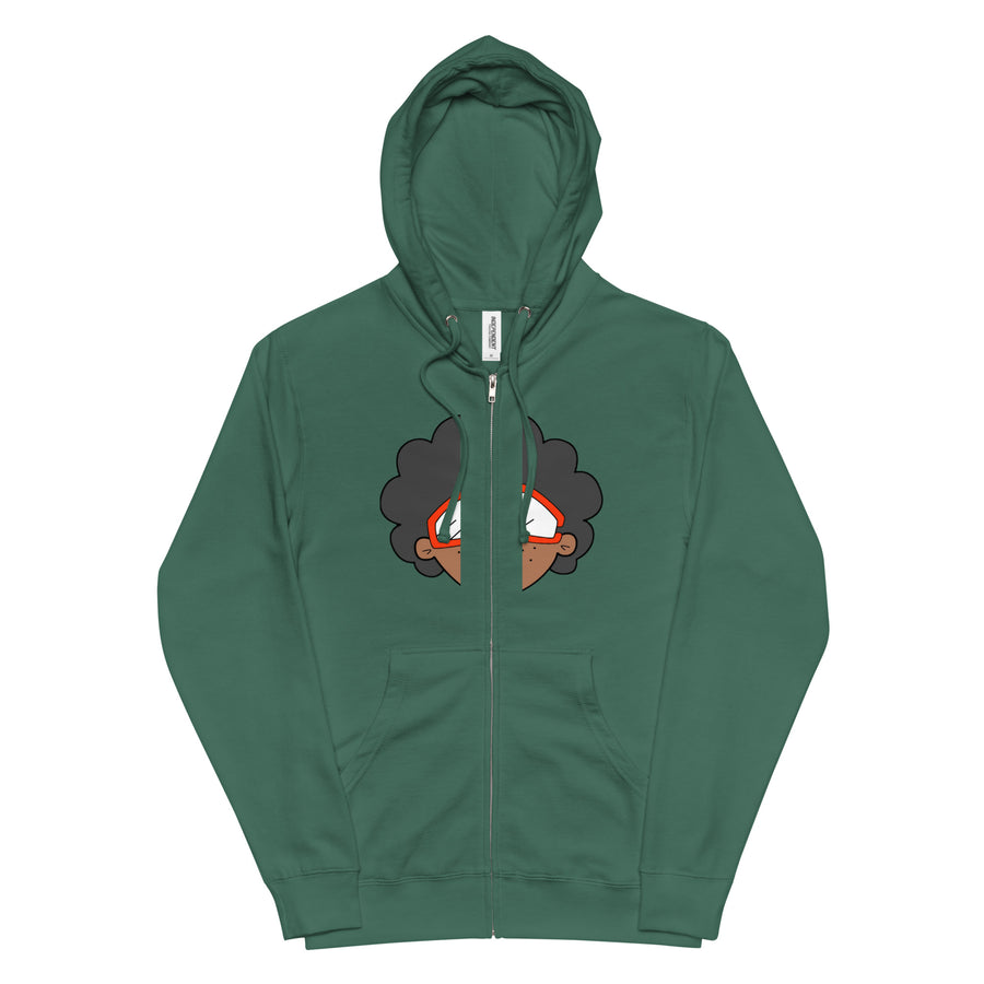 The Only Child 1983 Bighead Logo Unisex fleece zip up hoodie