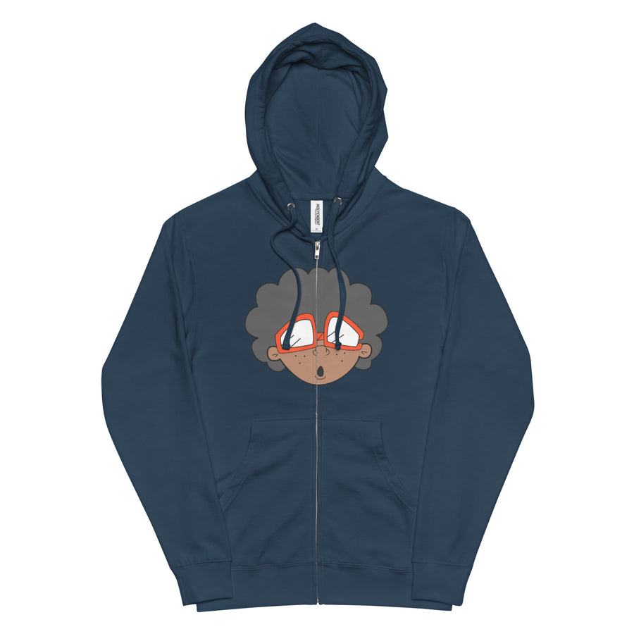 The Only Child 1983 Bighead Logo Unisex fleece zip up hoodie