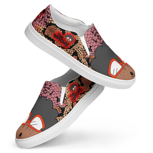 The Only child 1983 Bighead Snake Print Women’s slip-on canvas shoes